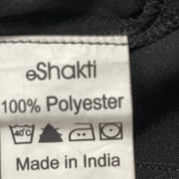 eShakti Top Women M Black White Bell Sleeves Minimalist Boho Hippie Minimalist - Picture 5 of 7